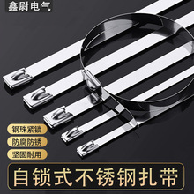 201不锈钢扎带圆珠自锁耐高温4.6-7.9mm高强度防腐蚀耐高温捆扎带