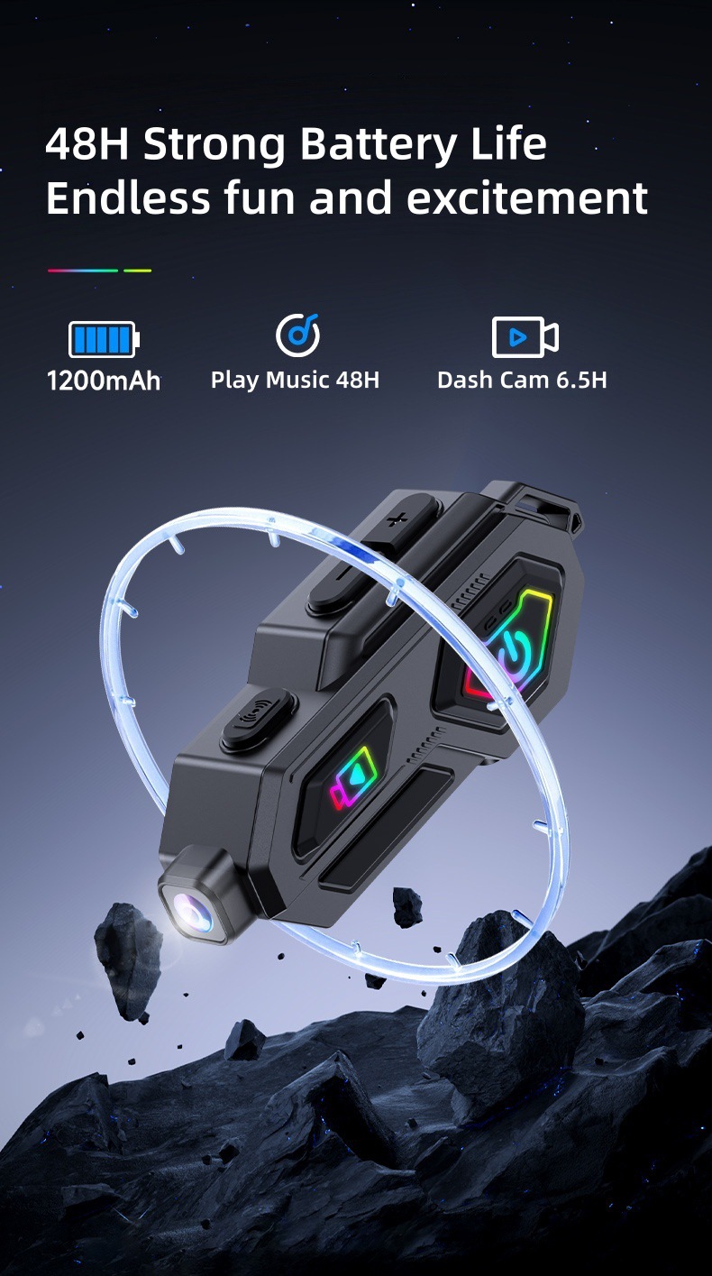 Cross-border new motorcycle helmet Bluetooth headset 600m intercom HD video and photo all-in-one with long battery life