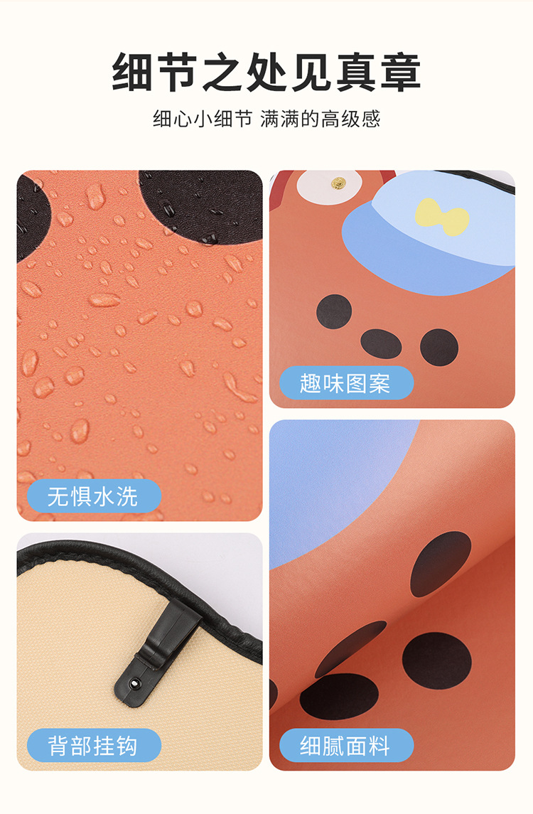 Blue Hat Bear Cartoon Car Anti-kick Pad Universal Rear Seat Back Anti-dirty Protective Pad Car Rear Seat Protective Pad