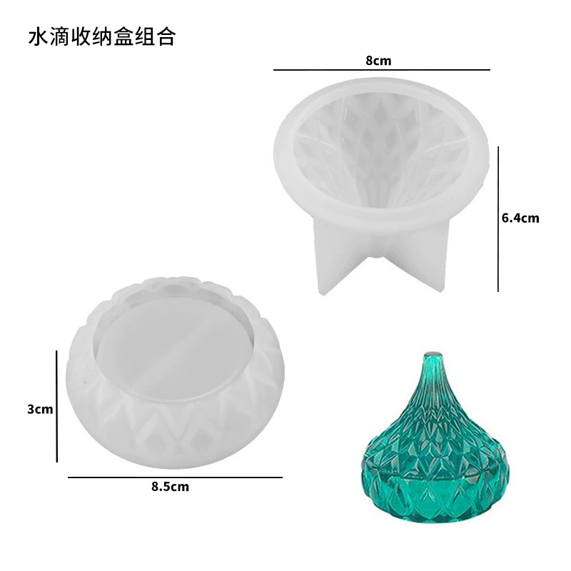 Silicone Storage Box Molds, Mirror-Effect Crystal Resin Shapes for Decorative 3D Boxes