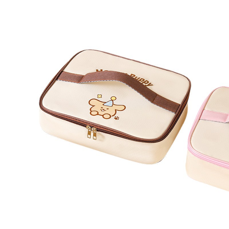 Bolsa aislante portátil simple de dibujos animados, bolsa bento cuadrada, bolsa de almuerzo para ir al trabajo y a la escuela, bolsa de almuerzo, bolsa de lonchera grande