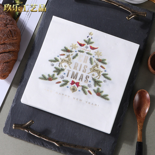 Christmas printed napkins, facial tissues suitable for Western restaurants and bakeries, wholesale from manufacturers