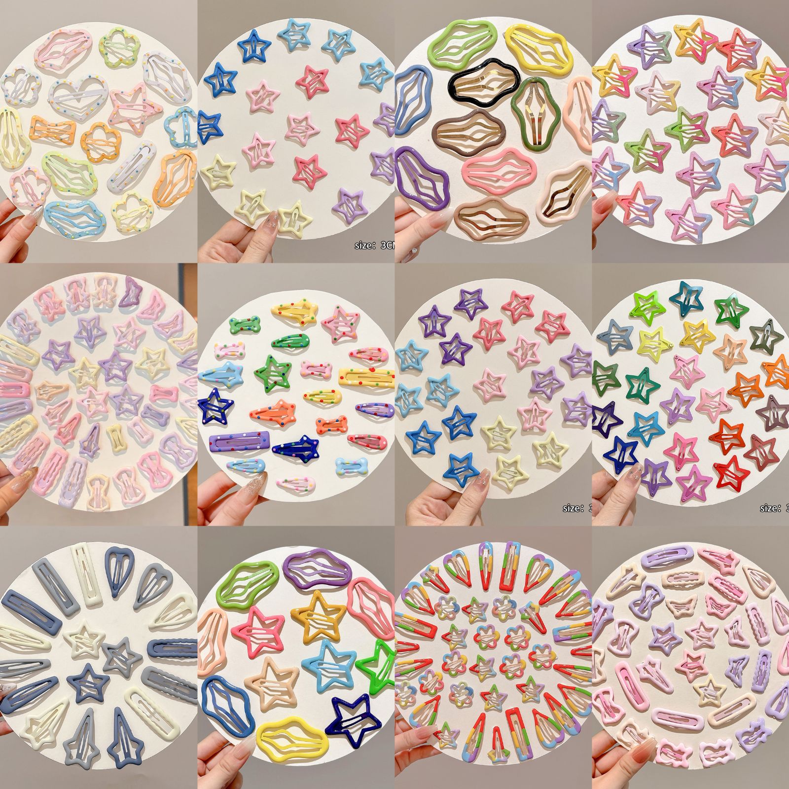 Pinza bb de color dopamina para niños cabello roto estrella de cinco puntas horquilla para niñas que no lastima el cabello, pinza para el cabello con flequillo para bebés, accesorios para el cabello lindos