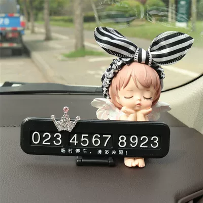 Hidden Number Plate, Car – Nömrəli dayanma kartı - black-and-white-striped-annie-pink-crown-black-license-plate