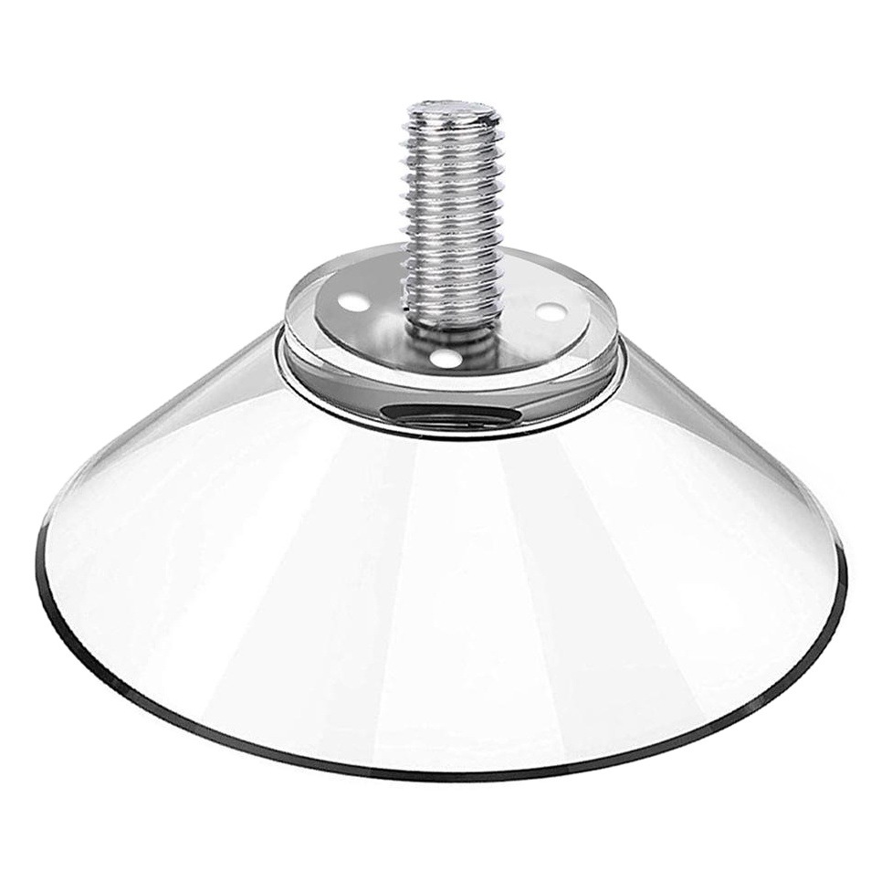 2,5 cm fuerte ventosa de plástico transparente gancho de vidrio PVC con M4 tornillo varilla de plástico tuerca pie almohadilla antideslizante sólido