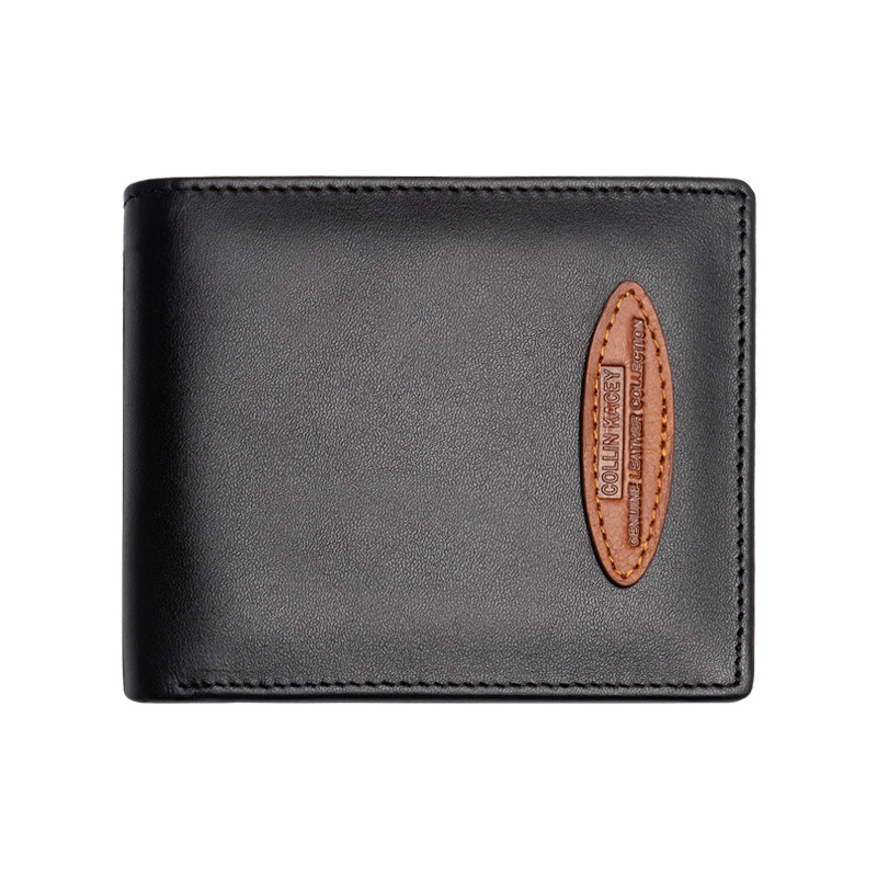 Nueva Cartera de piel de vaca de los hombres de la bolsa de identificación ocasional de la moda corto de plata bolsa de negocios multi-tarjeta de la cartera de fábrica al por mayor