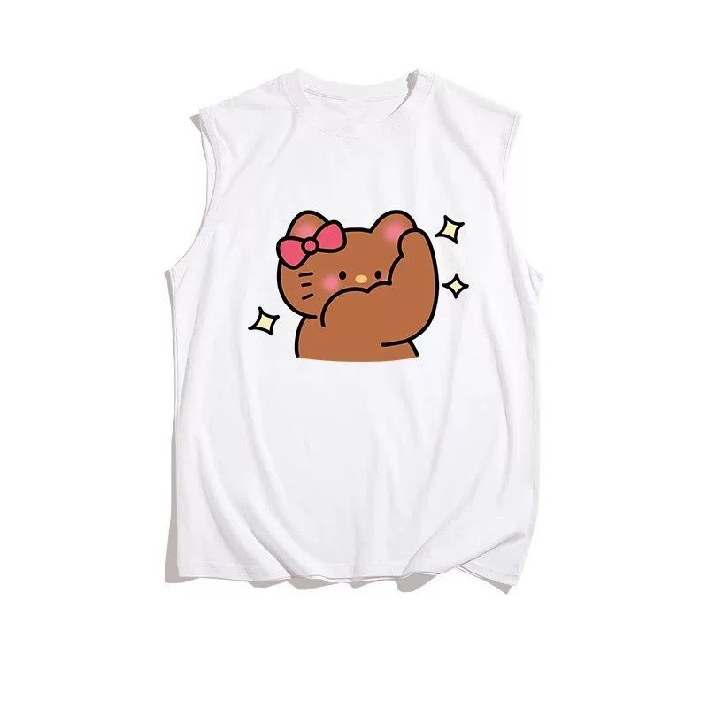 Летний жилет hellokitty Muscle Kitty, спортивный мужской тонкий однотонный жилет без рукавов 12