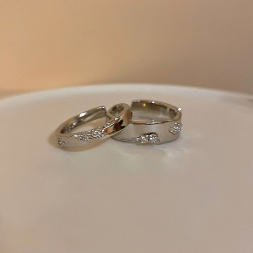 Korean ins style new wrinkled zircon open ring fashionable and versatile index finger personalized creative hand jewelry wholesale for women
