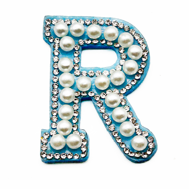 Pegatinas de diamantes de imitación con letras del alfabeto (26 letras), accesorios decorativos para manualidades, pegatinas de tela, decoraciones para ropa, pegatinas de diamantes de imitación, gran venta.