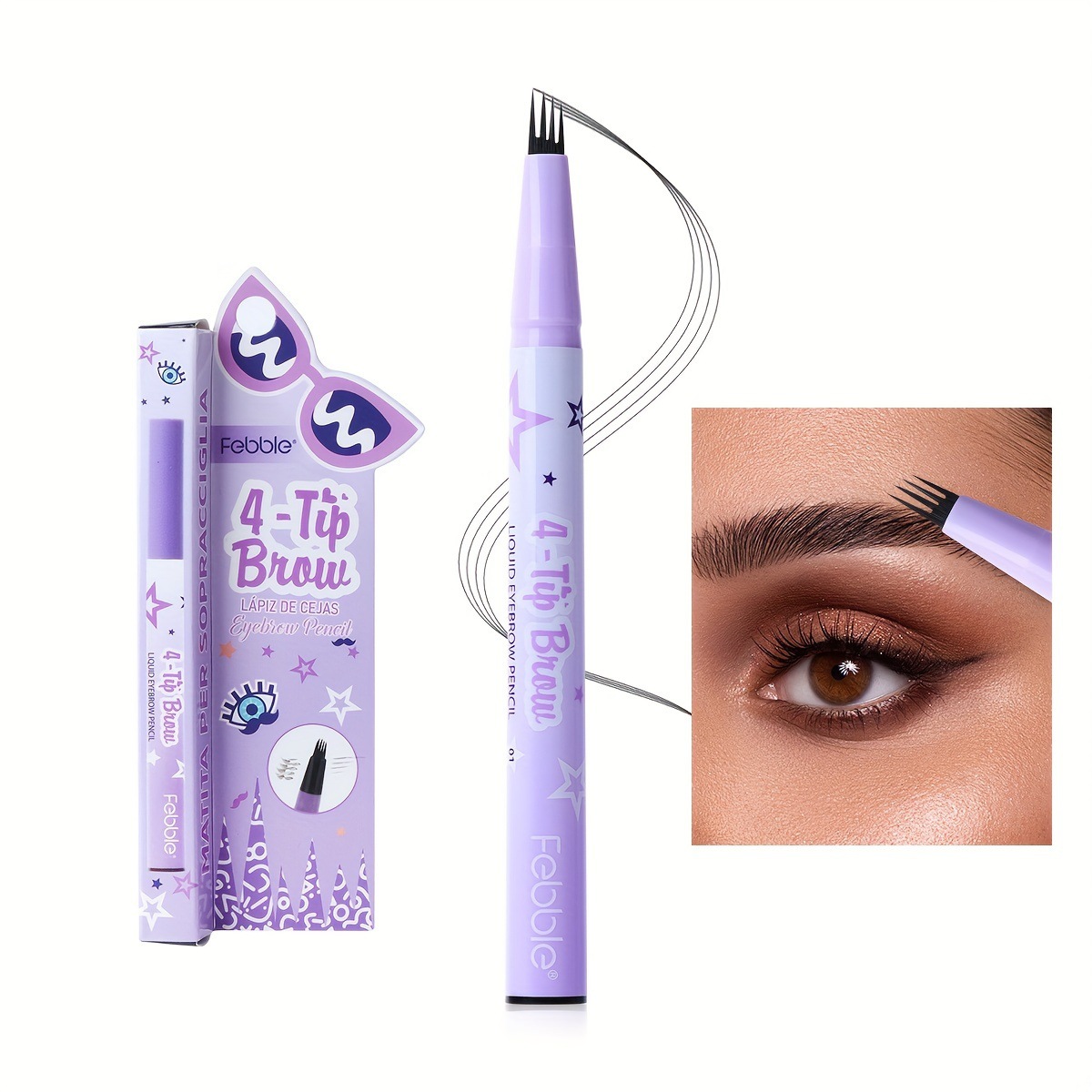 USHAS cross-border spot venta caliente cuatro puntas lápiz de cejas impermeable tinte TP362F