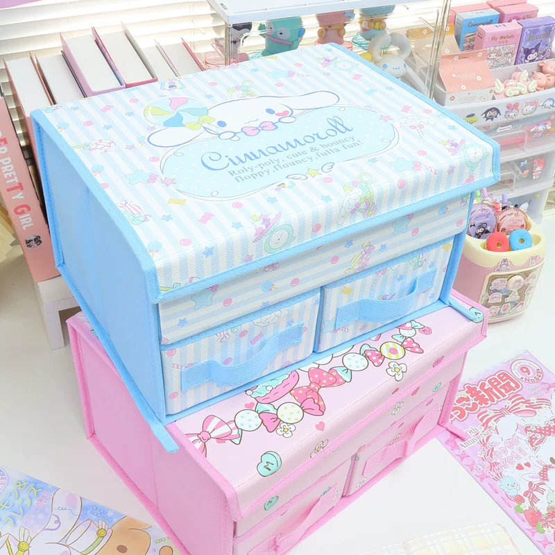 Cartoon cloth, underwear, double-layer storage box, bra, socks, foldable stationery