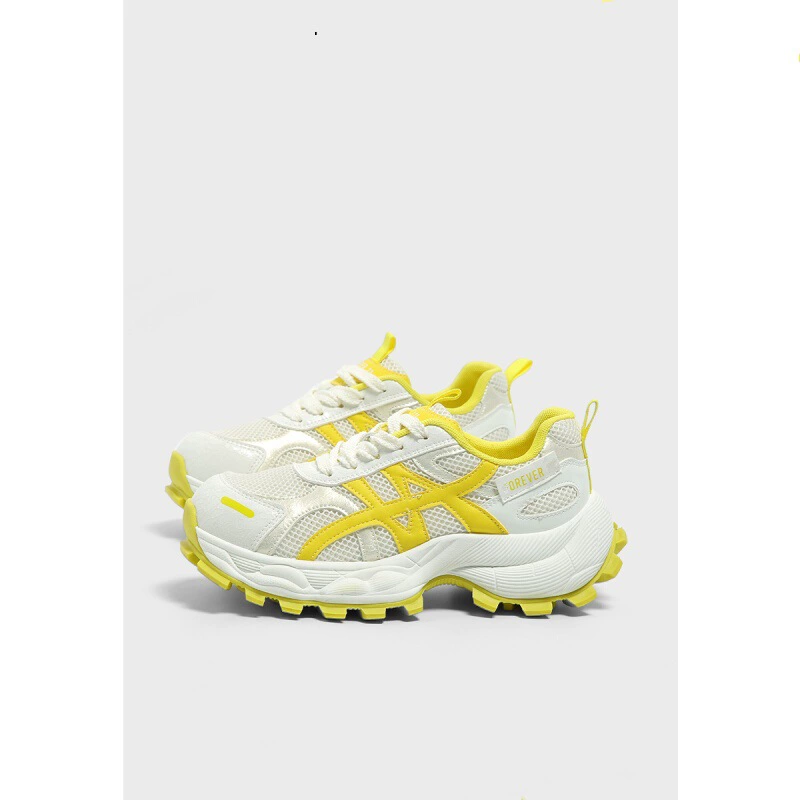 European station thick-soled fashionable dad shoes for women 2025 new small heightening mesh breathable sports running shoes