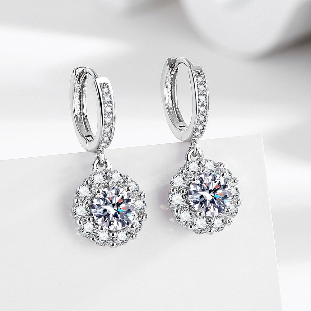 Southeast Asia Live Selling Light Luxury Popcorn Set Zircon Earrings Women's Imitation Moissanite Fashion All-match Earrings Earrings