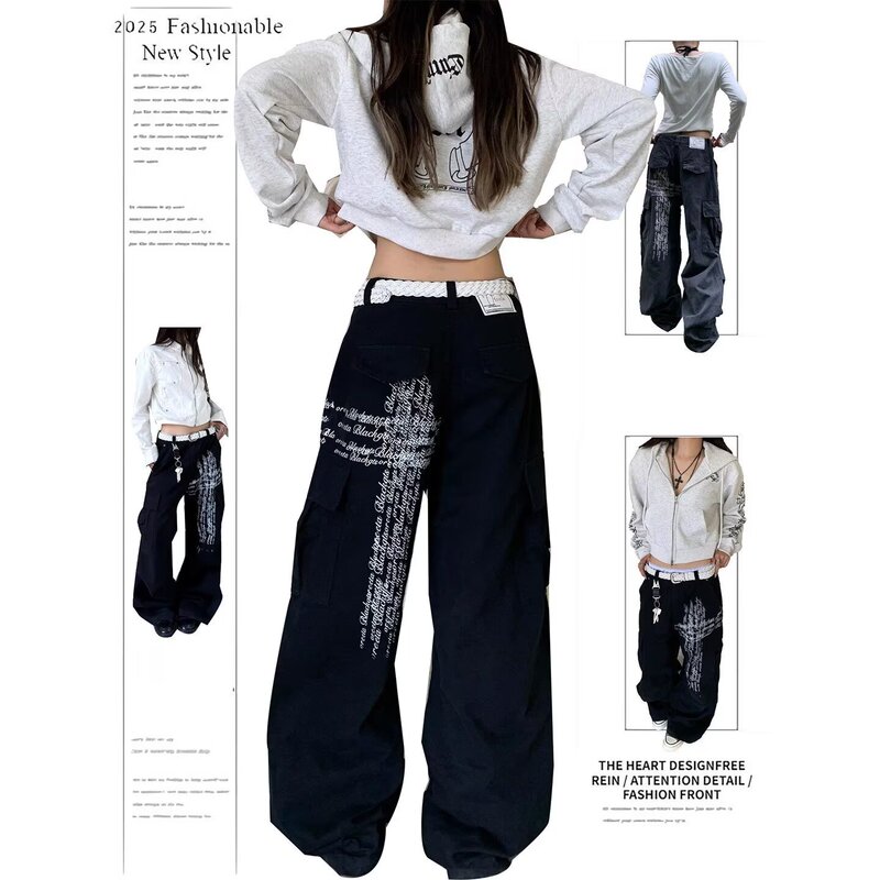 Autumn Casual Fashion Korean Style Women's Plus-Size Elastic Waist Chenille Corduroy Multi-Pocket Loose Slimming Long Pants