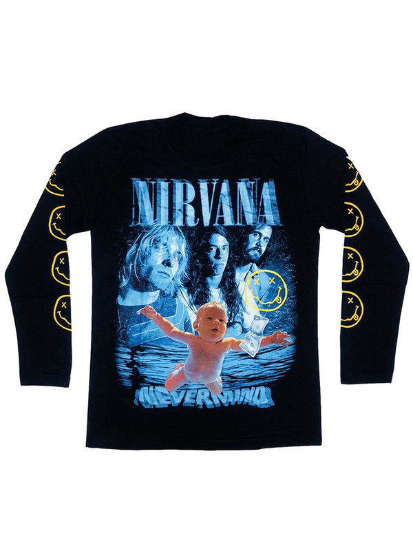 Early Autumn New Nirvana Band Rock Classic Smiling Face Men's and Women's Cotton Bottoming Shirt Top Long-Sleeved T-Shirt
