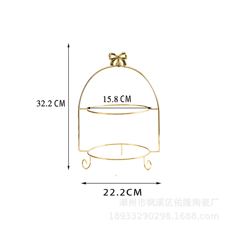 De estilo europeo chino y occidental comida cerámica postre merienda plato merienda té de la tarde japonés multiusos pastel de tres capas plato de fruta estante