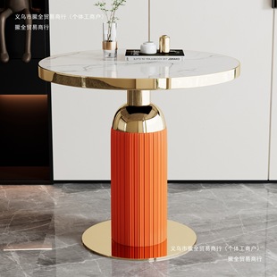 Coffee Table Modern Simple Home Slate Commercial Sofa Side Table Light Luxury Leisure Negotiation Sales Office Small Round Table Reception