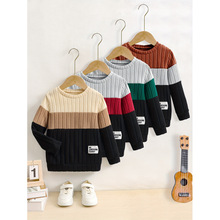Y 74380 Kids ribbed color-block knit two-piece set Ůͯ����