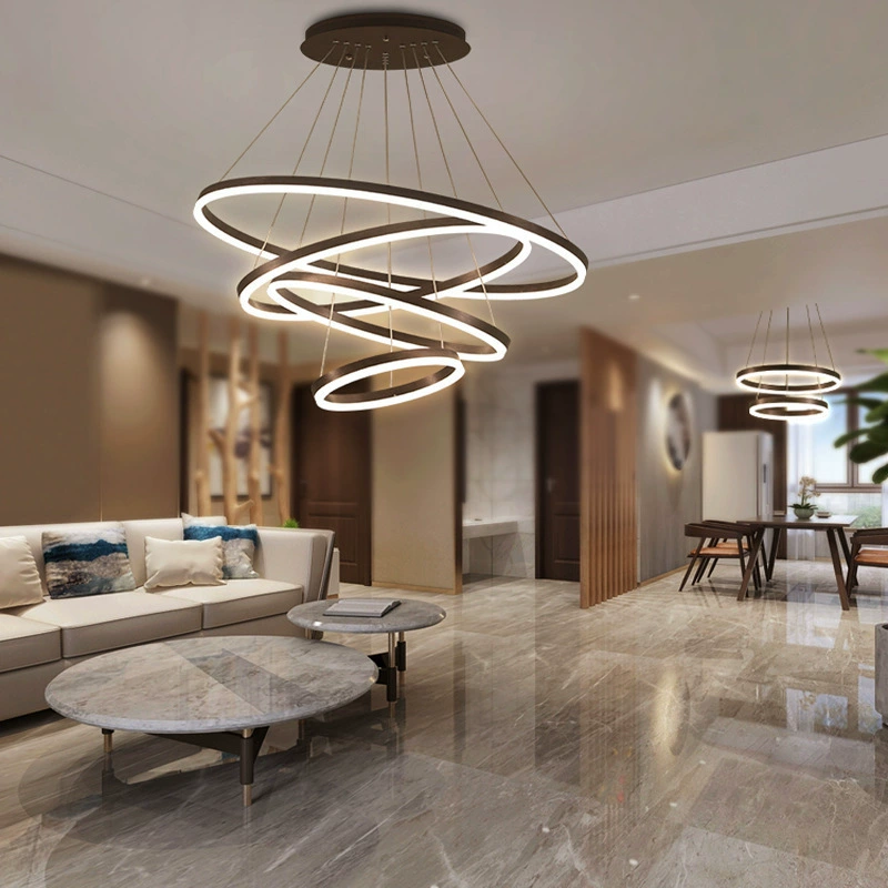 LED Ceiling Lamp Modern Creative, Ring Panels 40–100 cm, Warm/Neutral/White, Remote Option