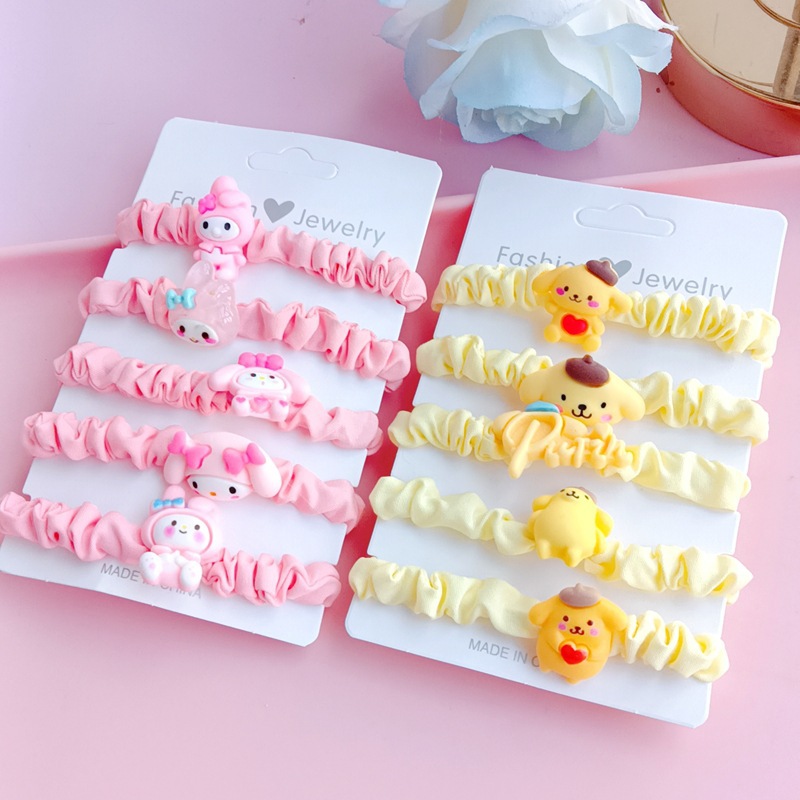Caricatura encantadora color caramelo anillo de intestino pequeño anillo de cabello dulce fresco Sanliou niña atada correa de cabello joyería de estudiantes