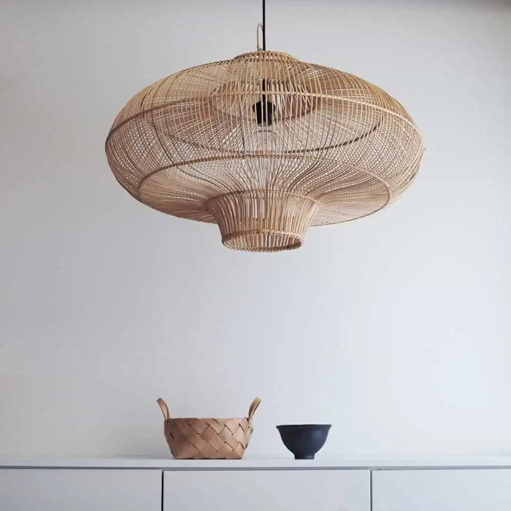 Lámparas de madera ovejas estilo japonés sala de estar dormitorio comedor vintage ratán Pastoral Hotel B & B Sudeste de Asia araña de ratán