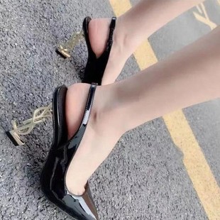 European and American solid color pointed toe trendy 2023 summer fashion casual banquet model sandals elegant beautiful high heels for women