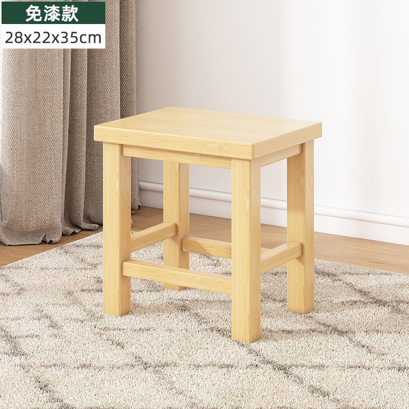 사각 스툴 35 높이 목재 색상 순수 원목
