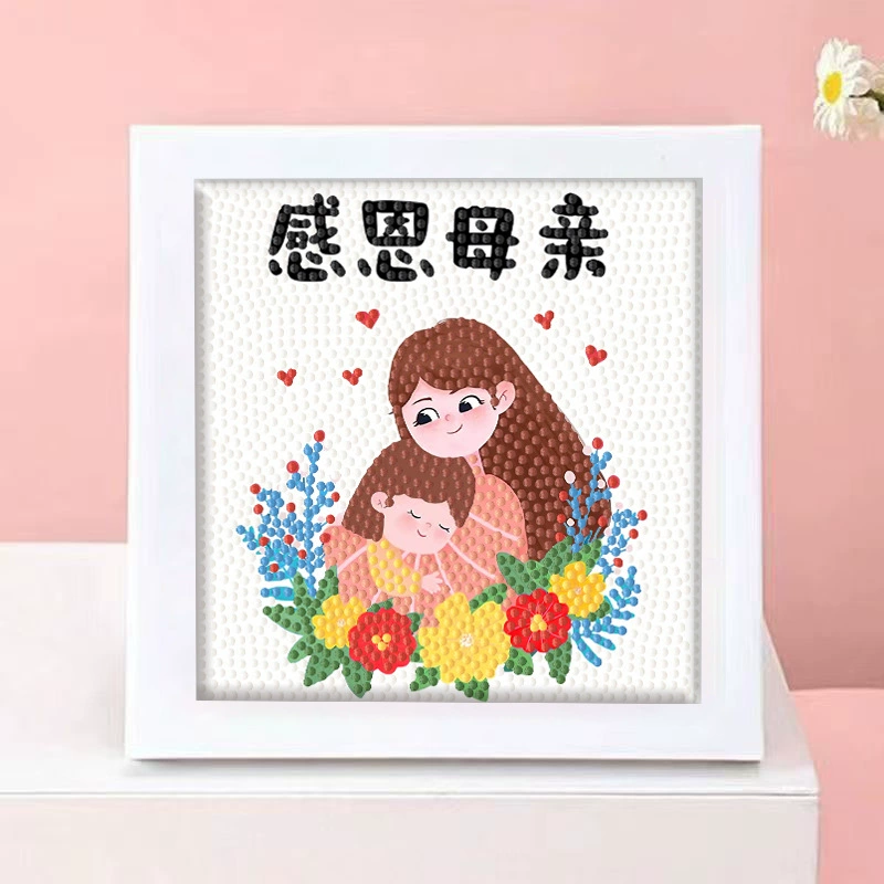Кристальная вышивка DIY (Kuromi & KT Cat) 17×17 см фоторамка, набор наклеек в стиле мультфильма с полным заполнением