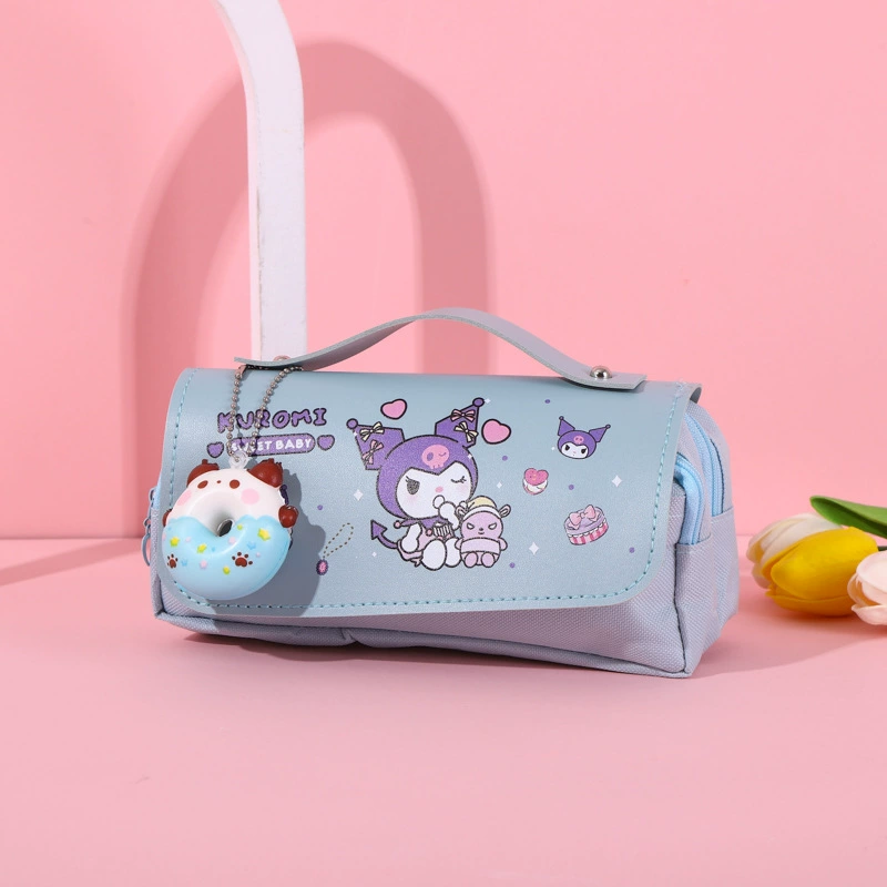 Sanrio, высококачественный вместительный двойной карманный пенал для школьников, антистресс