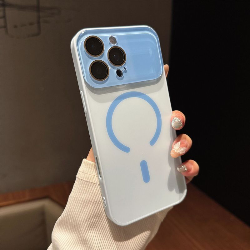 适用苹果17PROMAX肤感磨砂磁吸手机壳iPhone16马卡龙大视窗镜头膜|undefined