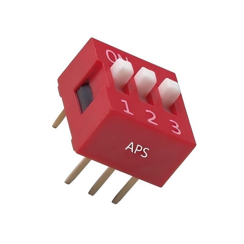 2.54mm间距红色拨码开关1P/2P/3P/4P/5P/6P/8P位直插平拨94V0阻燃