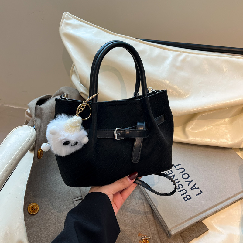 Minimalist Woven Basket Bag for Women 2025 New Crossbody Bag Niche High-End Hand-Carry Bucket Bag Trendy