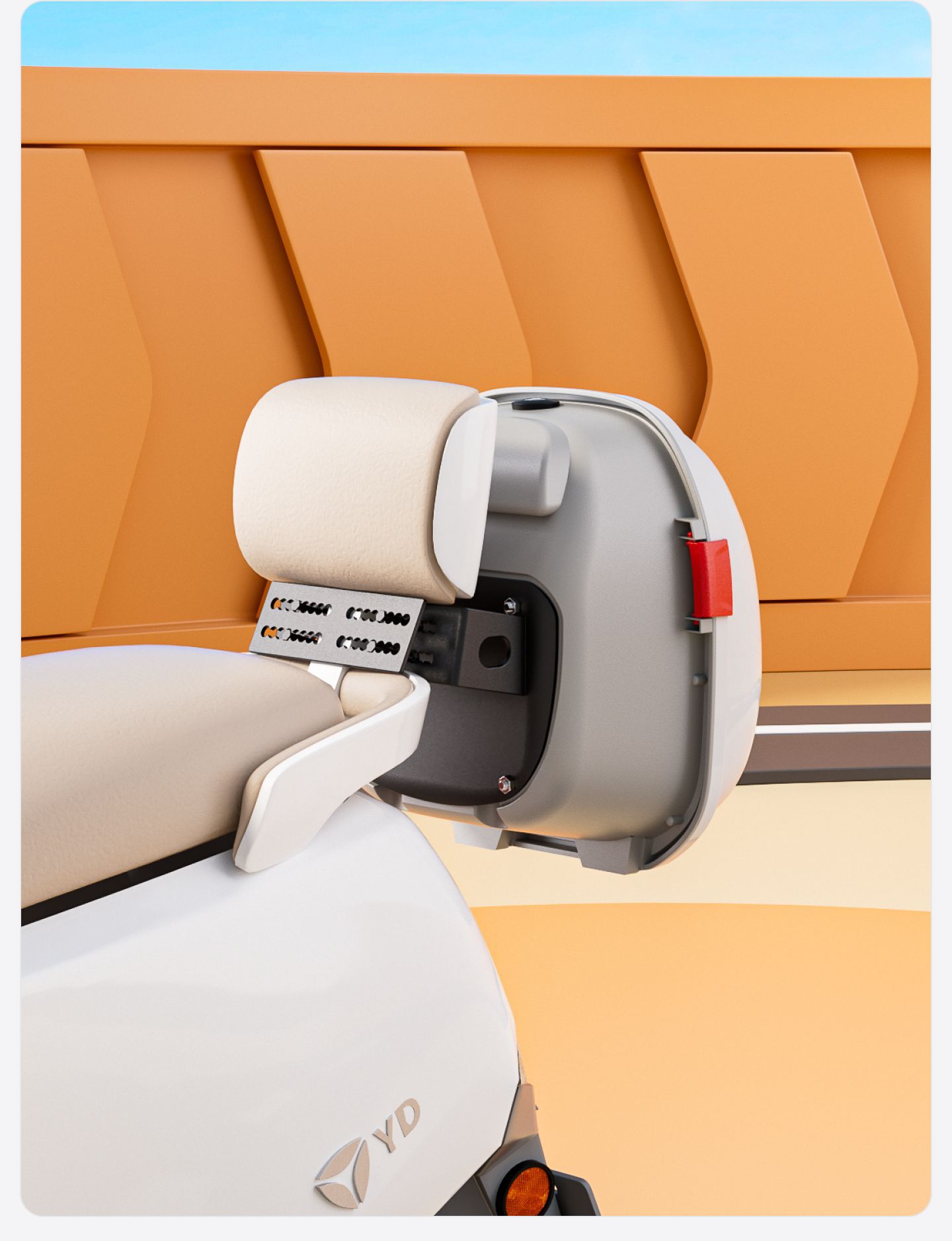 New model electric vehicle trunk, universal electric scooter rear backrest tail box, UFO-shaped storage, thickened electric scooter trunk