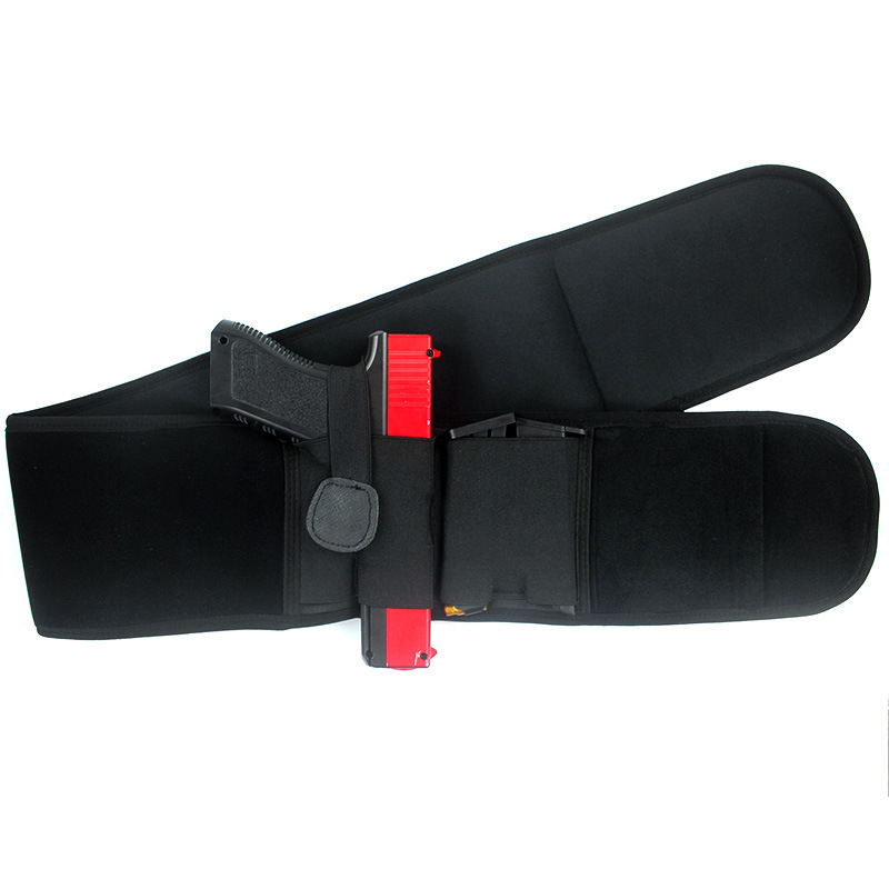 Outdoor Tactical 44inch Diving Material Large Belt Elastic Waist Seal Multifunctional Waist Hidden Gun Holster Right Hand Version