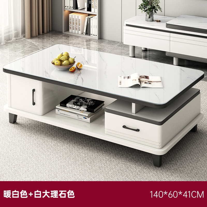 Gabinete de televisión moderno y simple sala de estar doméstica tipo piso retráctil 2024 nuevo gabinete de televisión de mesa de té combinación