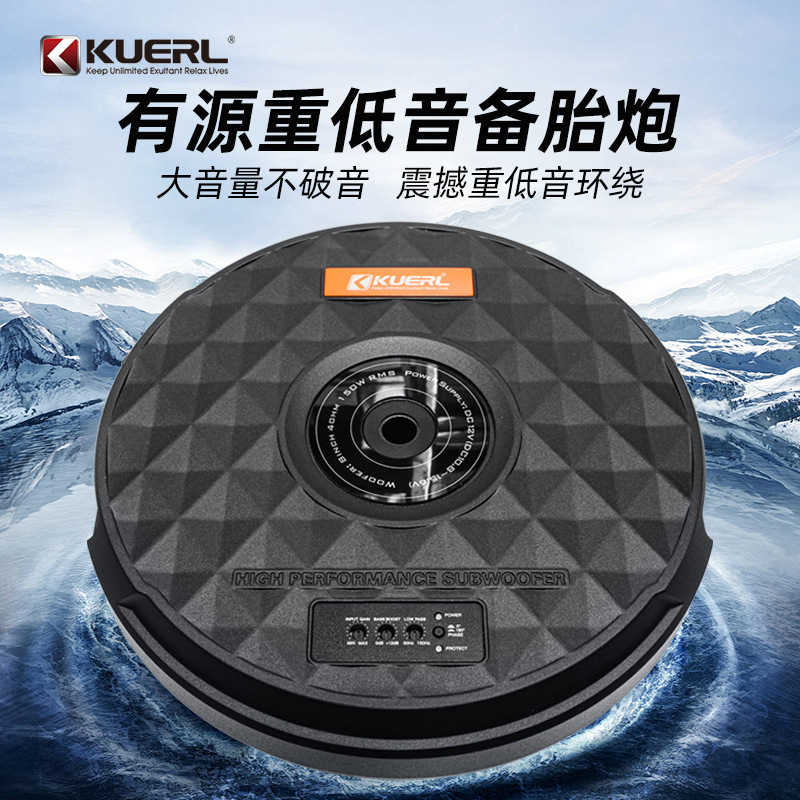 Manufacturer Wholesale Car Audio Modification Class D 12V Active High-Power Car Spare Tire Subwoofer