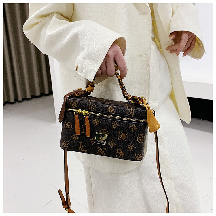 Borsa transfrontaliera, trama alla moda, popolare borsa a tracolla da donna, borsa con stampa retrò, versatile borsa cosmetica in stile coreano per donna_voghion.com