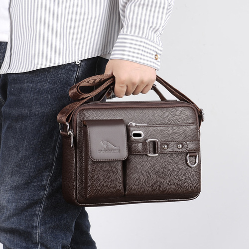 Men's shoulder bag crossbody bag large capacity backpack small bag retro leather bag shoulder bag satchel 3005