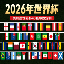 2026美加墨世界杯旗帜定制国旗酒吧气氛装饰球迷用品串旗吊旗旗帜