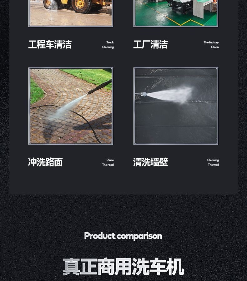 Guide Car Wash Machine 220V Commercial Car Wash Shop Farm High-Power Pressure Washer Water Gun Strong Water Pump