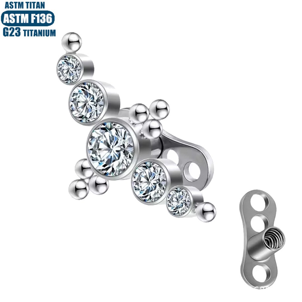Pointed labret stud close-up product detail