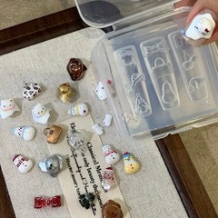 新款圣诞礼爆款高透立体美甲浮雕装饰硅胶创意模具DIY蝴滴胶