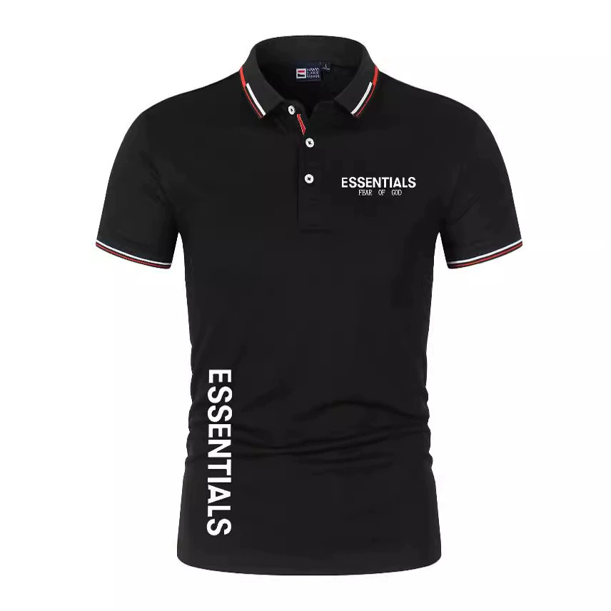 FEAR OF GOD двухниточная Essentials модная брендовая мужская рубашка-поло с универсальным воротником Повседневная Свободная рубашка E