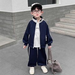 男童2025新款秋套装儿童秋季立领运动衣服宝宝秋装男孩潮童装开衫