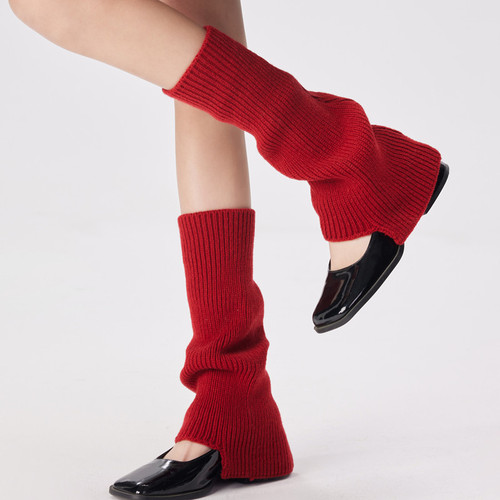 New benmingnian red pile socks for women in autumn and winter, warm and fashionable long leg covers y2k high calf socks