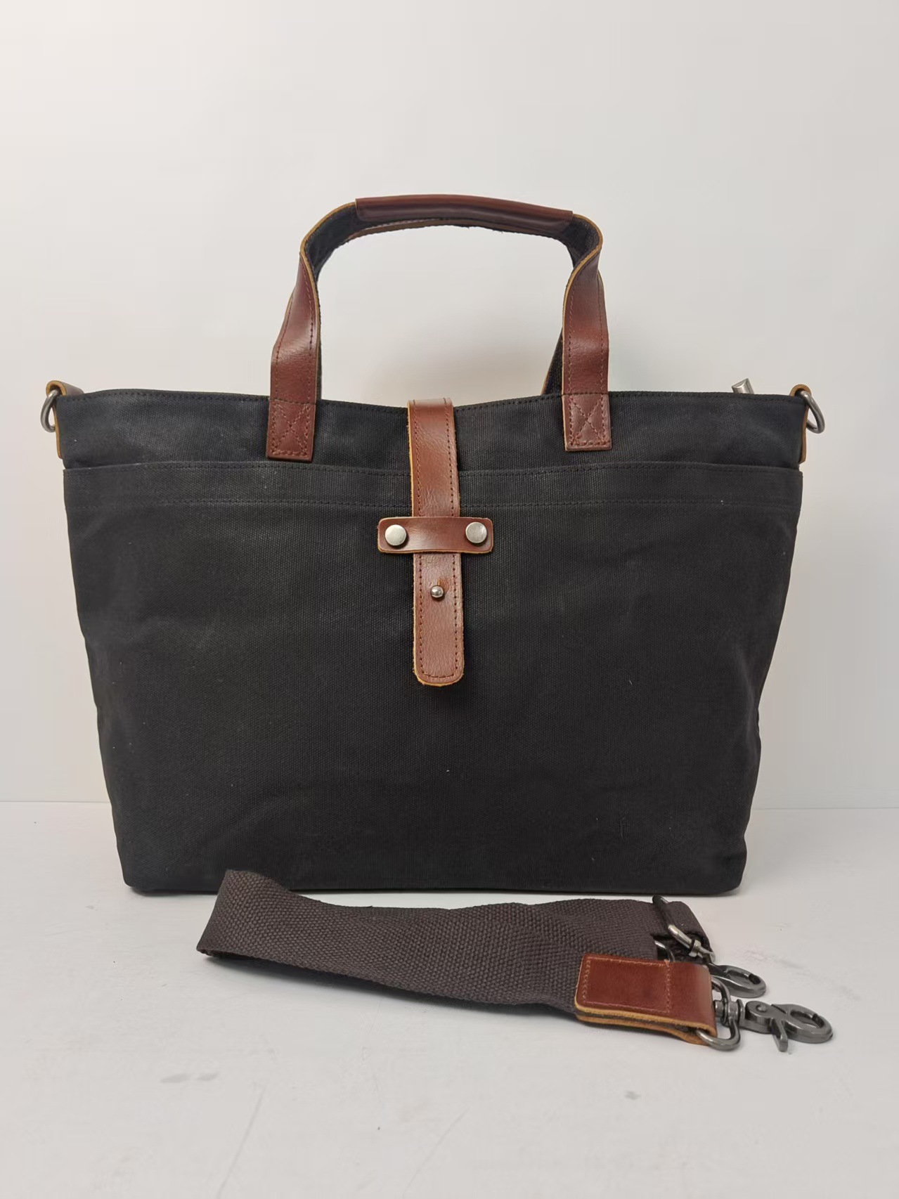 Bolsa de lienzo de cera coreana para hombres y mujeres bolso de mano simple bolso de hombro horizontal plegable bolso de mano retrógrado