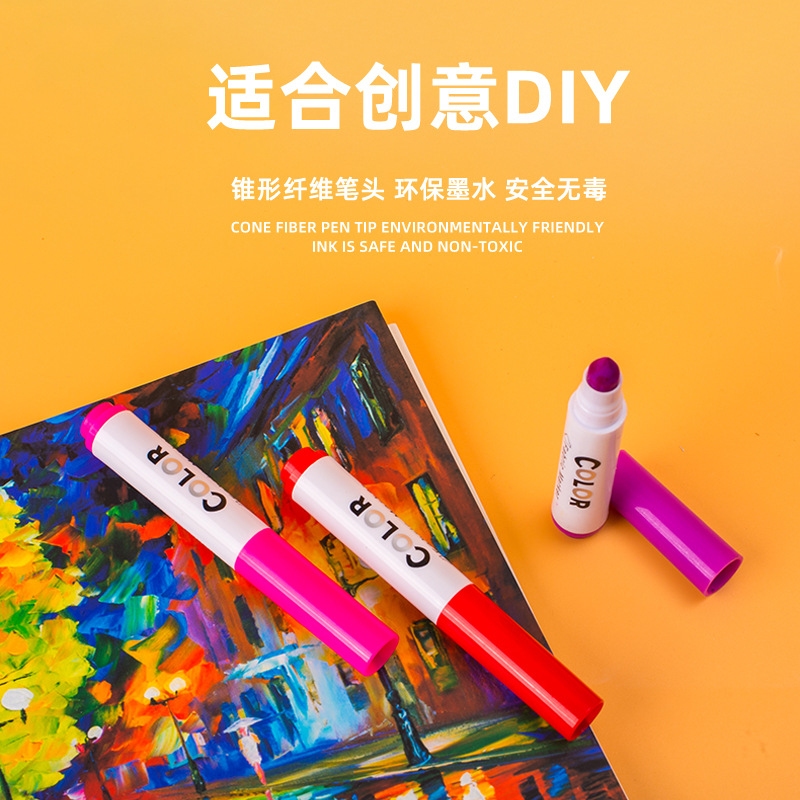 Pluma tejida fábrica suministro directo lavable pintura Big Head 6 colores traje 8 colores traje 12 colores traje paño pintura pluma