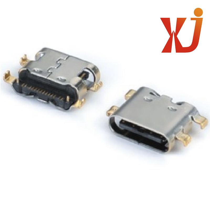 沉板TYPE C接口14p  高品质Type c插孔90度  usb 14p type c母座