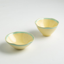 日式陶瓷甜品碗芝麻金花瓣碗特别好看的饭碗凉粉碗家用油碟蘸料碟