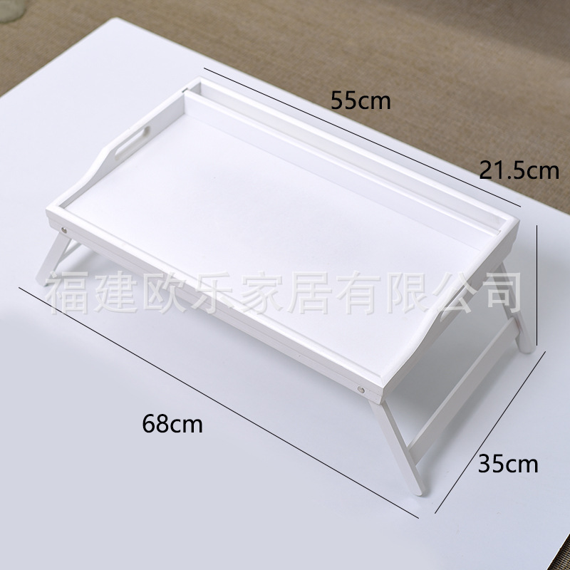 Mesa plegable en la cama al por mayor con soporte de tabla plana mesa de computadora bandeja de madera de bambú con pierna platos de comedor comercio exterior